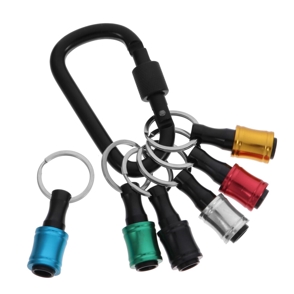 Magnetic Bit Holder Keychain Quick Release Corrosion Resistant Drill Bit Holder With Carabiner 9187378760642