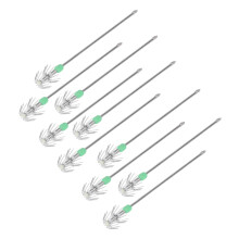 Double Layer Squid Fishing Hooks Stainless Steel Long Handle Luminous Baits 15cm 10pcs Efficiency
