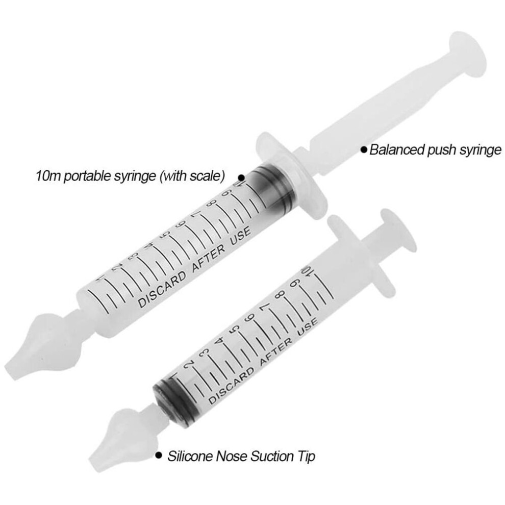 2PCS Baby Nasal Syringe & Nose Cleaner Portable Silicone Aspirator for Babies