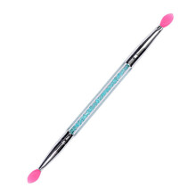 Outil professionnel de nail art, manche en métal argenté pour une prise en main ergonomique et strass en cristal pour une touche glamour, format