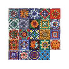 Tile Stickers 24 Pcs 3.93x3.93 Inch Bohemian Style Peel And Stick DIY Wall Decals For Kitchen Backsplash