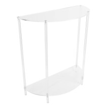 Semiellipse Acrylic Side Table 2 Tier Modern Small Nightstand 45x41x18cm