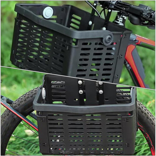 Foldable Bike Basket Front Frame Folding Bicycle Basket Lightweight Sturdy Storage Box For Easy Organization 1