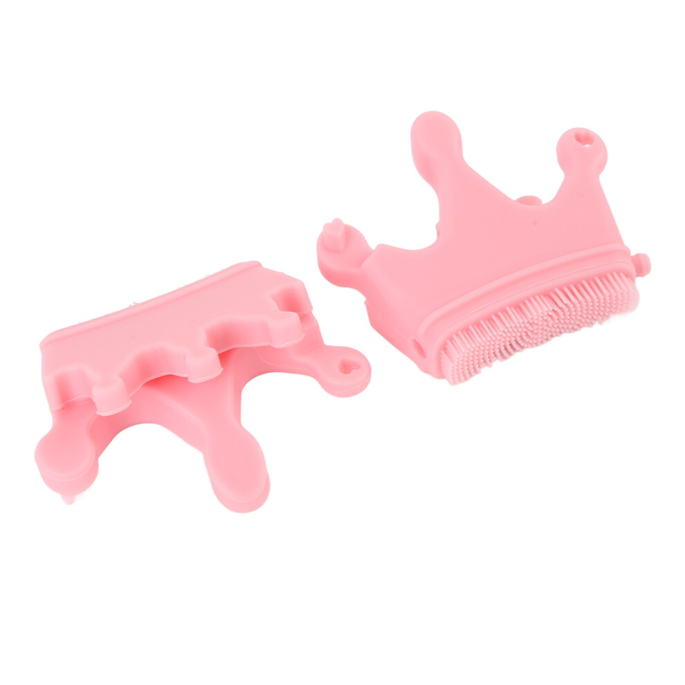 2pcs Silicone Fingernail Separator Nail Brush for Salon Pink