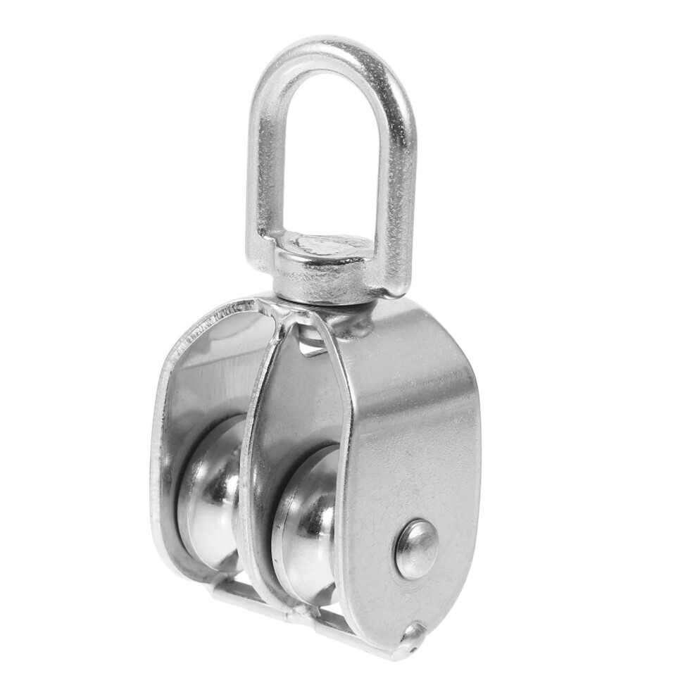 Stainless Steel Double Pulley Block Rotatable Rope Pulley System For Lifting And Traction Cable Attachments Industrial 9094768726280