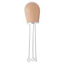 Even Extraction Enhancer, Espresso Distribution Tool with Arc Stitches Preventing Stickiness, Wooden Handle Distributor for Sturdy and Durable