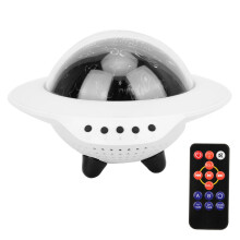 Sonhador Galáctico, Projetor de Luz Galáctica com Projeção de Céu Estrelado, Abajur com Alto-falante Bluetooth e Efeito de Chuva de Meteoros,