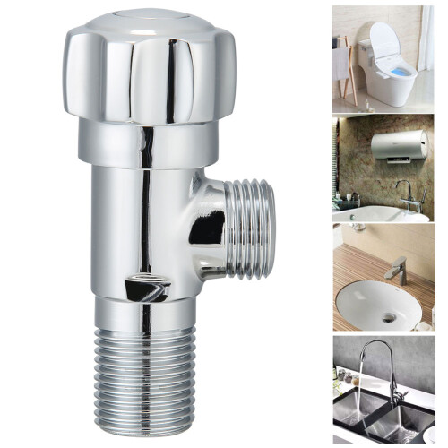 Válvula de cierre angular de acero inoxidable. Válvula angular de fácil instalación. Válvula de control de agua con superficie galvanizada. 2