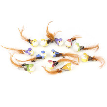 Pássaros de penas artesanais, perfeitos para enfeitar casas e jardins, casamentos e festas, conjunto de 12 peças em cores vibrantes e duráveis.
