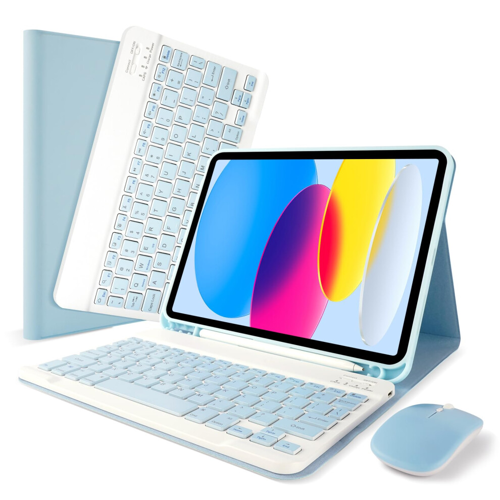 Tooth Keyboard Case With Mouse For 11Th Gen A16 11In 2025 And 10Th Gen 10.9In 2022 Blue 9187378763551
