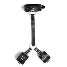 Fashion Leather Tied Hand Neck Cover For Vertical Toys Black