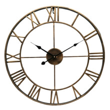 Garden Clocks Outdoor Metal Wall Clock With Roman Numerals Quartz Weatherproof Brass Finish Large