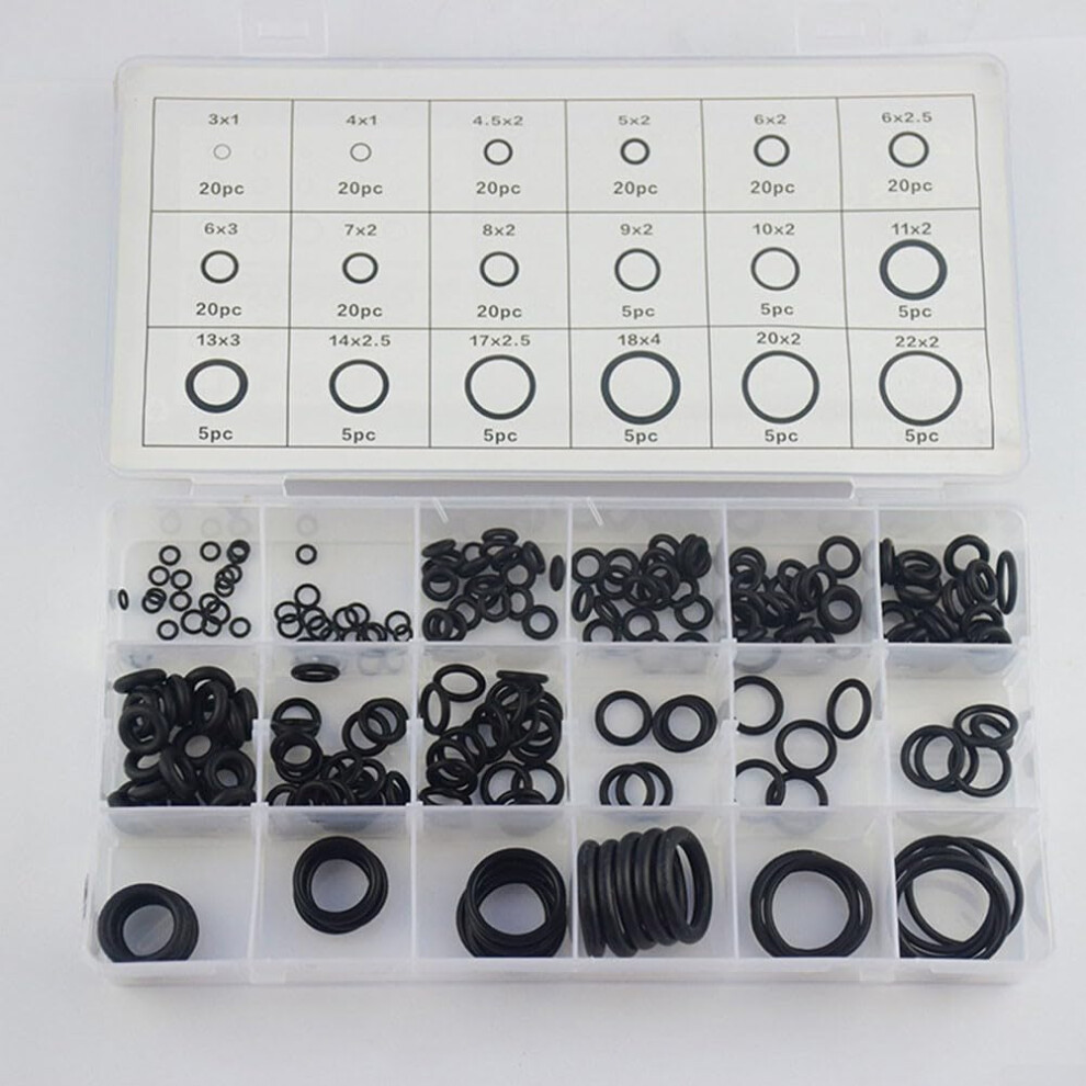 225 Piece O Ring Assortment Kit, Nitrile Automotive O Rings, Metric And Sae, Oilresistant With Box 9094768727928
