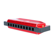 Professionelle 10-Loch-C-Key-Harmonica in Rot – Kompakt & Tragbar mit Etui