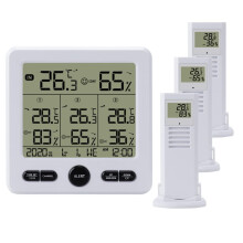 Weather Station Wireless With Outdoor Sensor Digital Radio Display Thermometer Hygrometer 3 Indoor Outdoor Sensors
