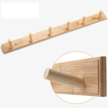 Modern Wooden WallMounted Coat & Hat Rack 6Hooks Entryway Organizer for Jackets Bags Purses Easy Assembly