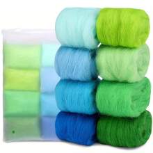 Wool Roving for Needle Felting, Vibrant 8Color Set, Soft Texture for DIY Crafts Beginners