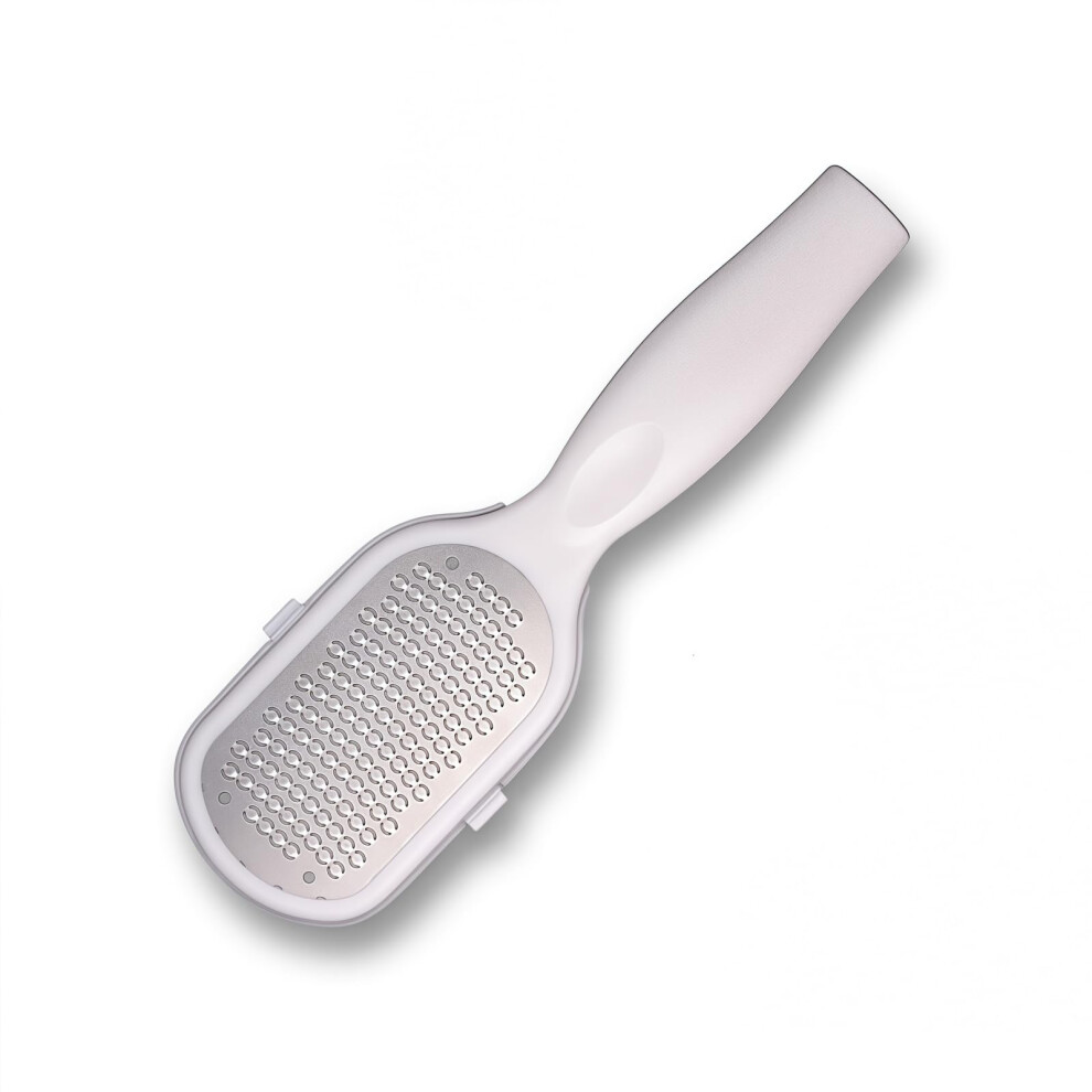 Foot Callus Remover with Dead Skin Catcher, Wet and Dry Pedicure Foot File for Smooth Heels White