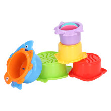6er-Set Fischförmige Stapelbecher für Babys Badspielzeug, Kunststoff, Spaßiges Pädagogisches Geschenk