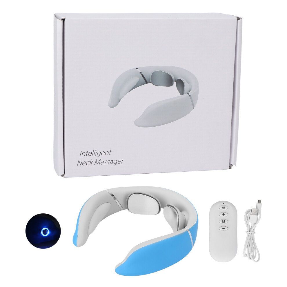 Deep Tissue Neck Massager With Heat And TENS, Portable Wireless Cordless U Shaped Muscle Relaxer For Improved Blood Flow Voice Prompt Easy Operation