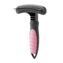 Dog Grooming Comb Precision Tooth Detachable Stainless Steel Teeth Ergonomic NonSlip Handle ABS Pink 6.89x4.53x1.57