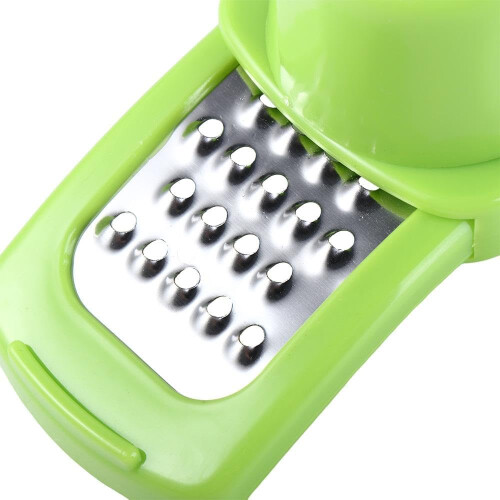 Manual Garlic Grinder and Chopper for Ginger Nuts Vegetables, Compact Easy Clean Green Kitchen Tool 2