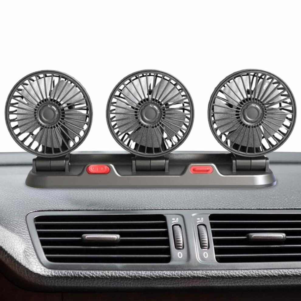 Threehead Usb Car Cooling Fan 12V 24V Quiet Dual Speed For Truck Suv Rv Camping Travel 9094768729274