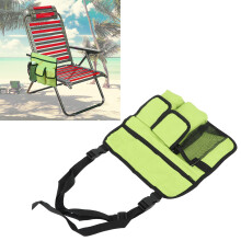Pochette de bras verte pour l'extérieur avec poches, adaptée aux chaises de plage, au camping et au matériel de camping