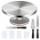 12 Inch Aluminium Cake Turntable with Icing Spatulas and Combs, Rotating Stand for Baking 1