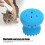 Compact Blue Pet Bath Brush with Integrated Shampoo Dispenser Soft Rubber 8