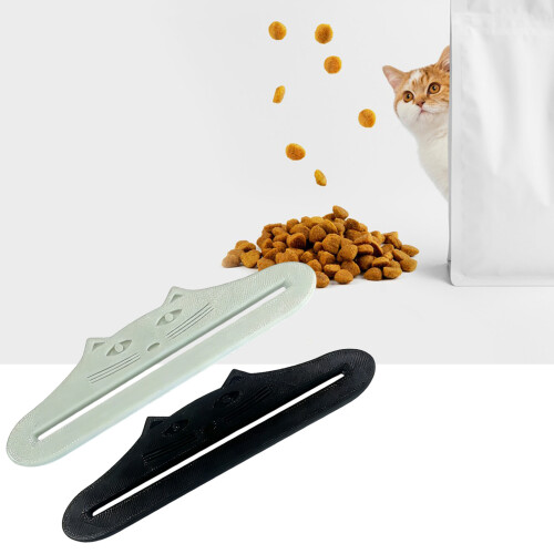 Plastic Bag Pouch Squeezer Portable Cats Food Pouch-White 1