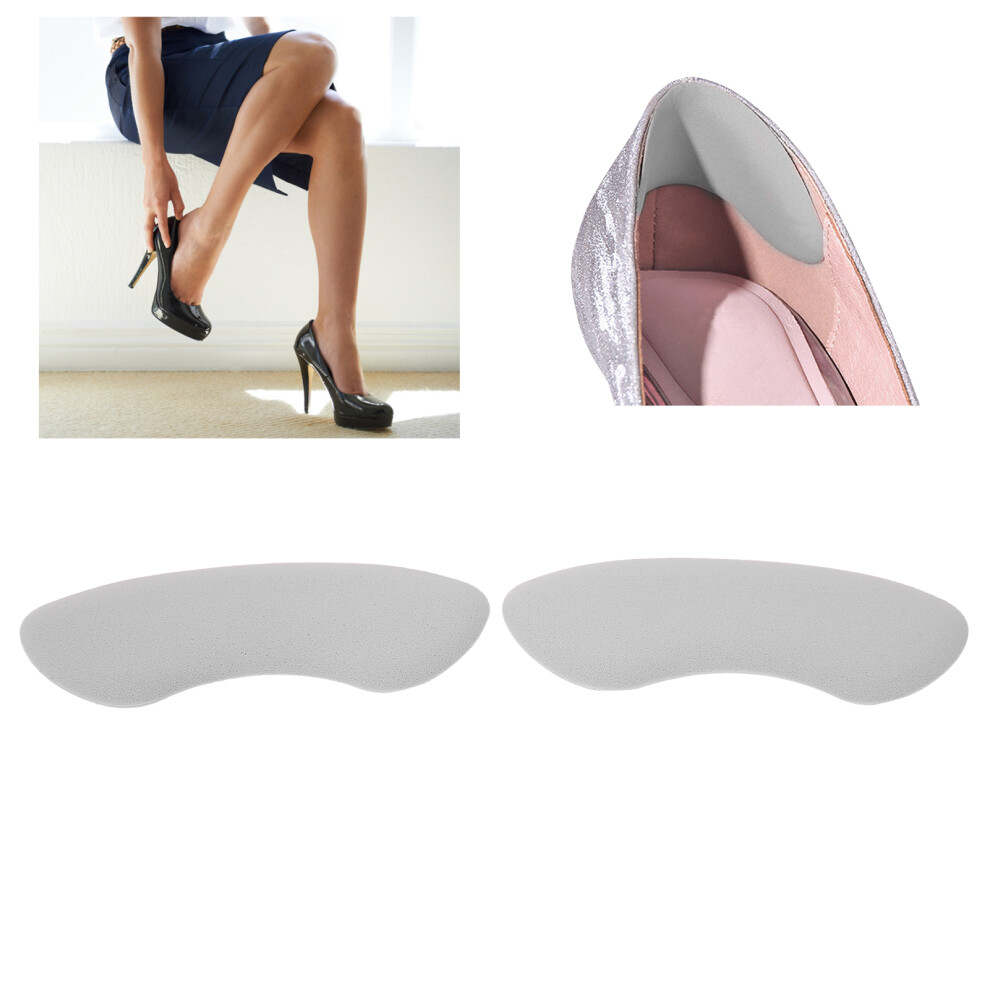 Gray 2Pcs Women's Heel Grips Antislip Cushion Pads For High & Flat Shoes