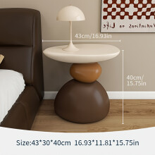 ((white brown) 40cm/15.75in) Stone-Shaped Creative Side Table | Classic Resin Coffee Table for Living Room and Bedroom, Ideal for Christmas,