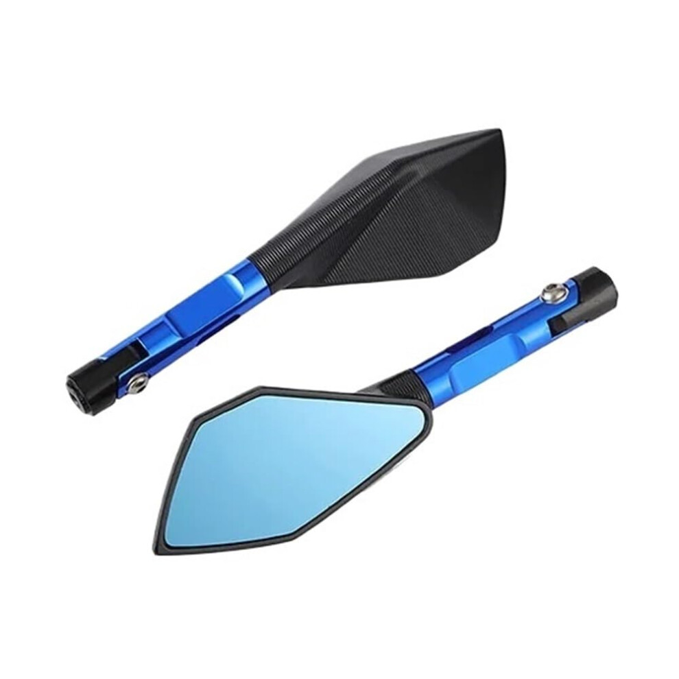Cnc Aluminum Motorcycle Rearview Mirrors Glass Side Mirrors Universal Handlebar Fit Adjustable Blue 9187378766484