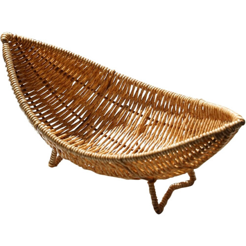 Wicker Fruit Basket Handwoven Rattan Serving Tray MultiPurpose Kitchen Storage Bowl 1