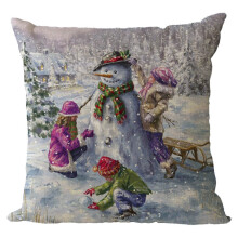 Merry Christmas Cushion Cover For Children 45x45 Cm Linen Style 14
