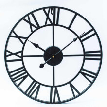 Big Roman Numerals Outdoor Garden Wall Clock Large Open Face Metal Copper Giant Timepiece 47cm Model A