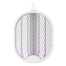 Rechargeable Mosquitoes Folding Stand Swatter White Lamp Insect Zapper For Indoor And Outdoor Use Camping Essential