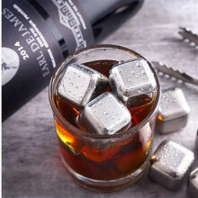 Whiskey Stones Stainless Steel Ice Cubes Set with Tongs, Reusable Metal Chillers for Drinks