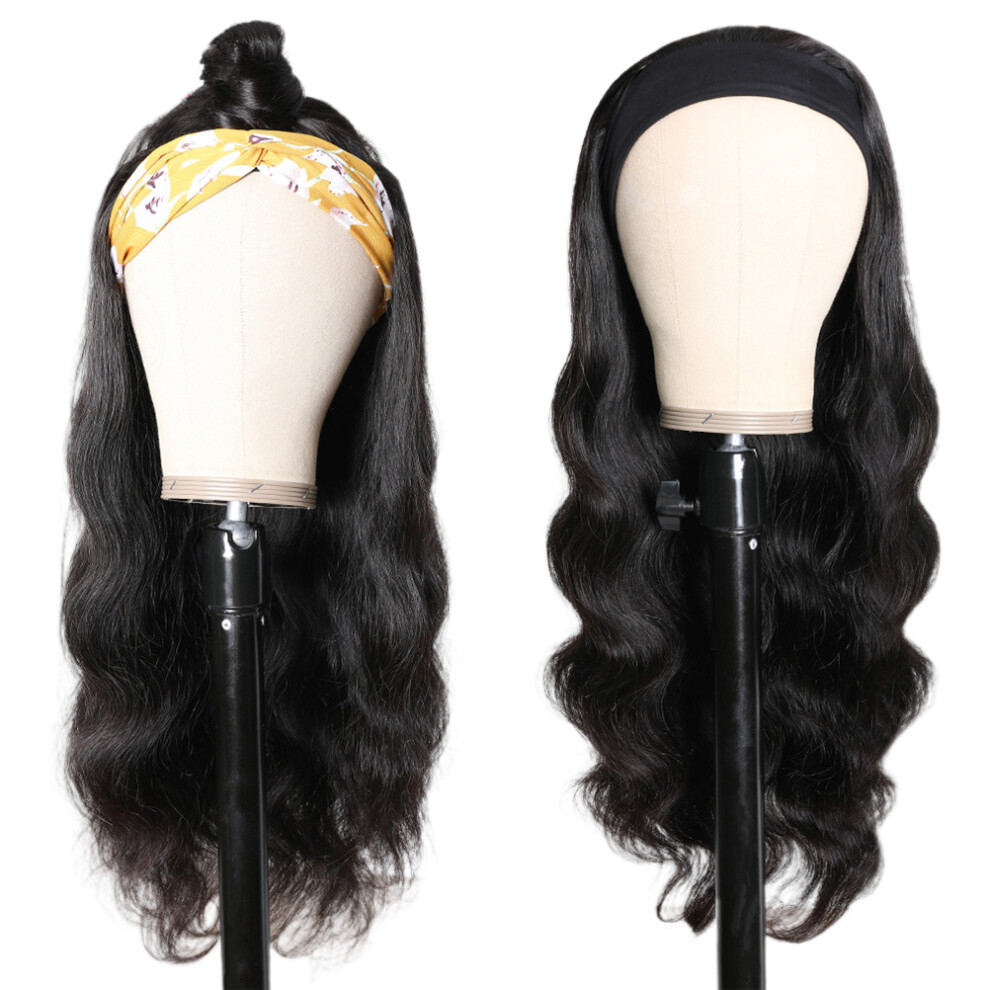 Chic Body Wave Headband Wig, Glueless Human Hair Wigs for Women, Perfect for Daily Wear and Special Events (Natural Hairline, Breathable)
