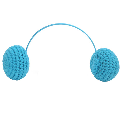Blauer Babyslipper Ohrhörer gehäkeltes Set 0-3m Requisiten 1