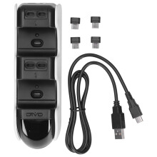 PS5Controller-opladerstation med intelligent chip og LED-indikatorer Dobbelt opladningsfunktion Kortslutningsbeskyttelse Kompatibel med PS5Edge