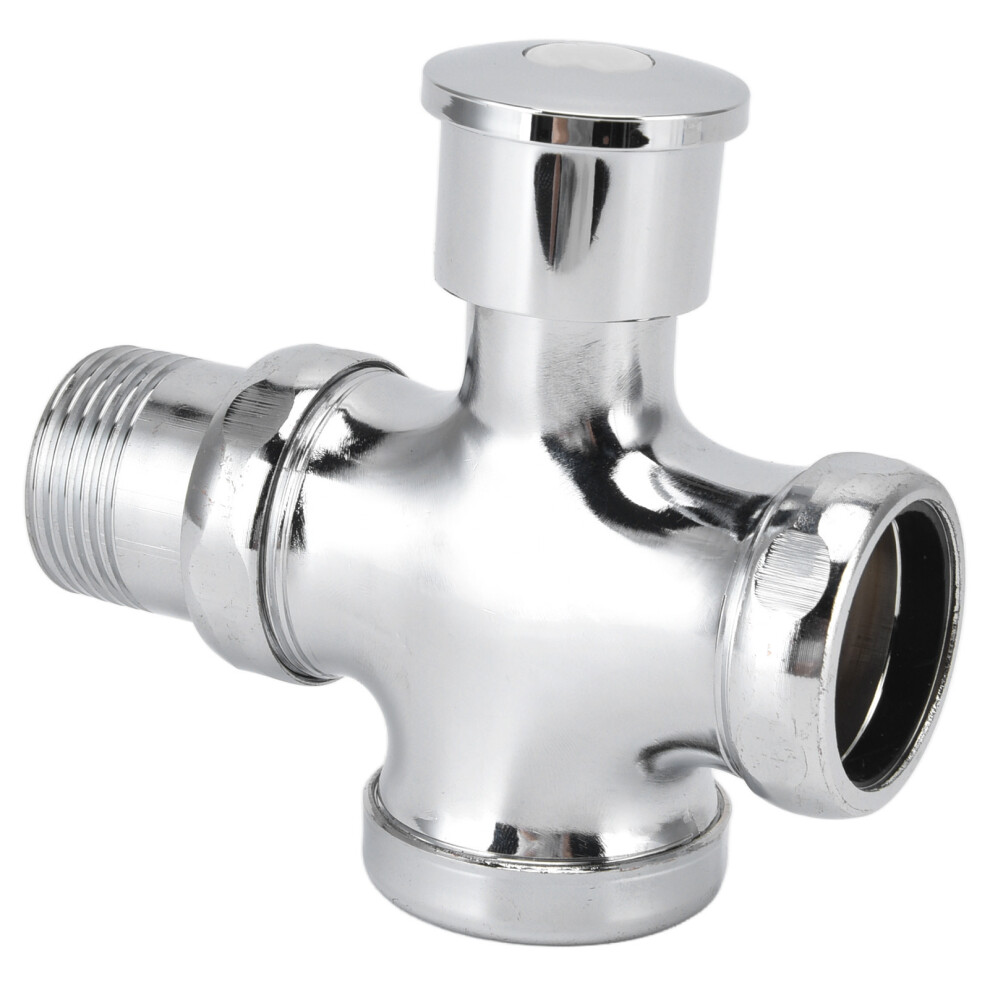 Toilet Delay Flushing Valve Manual Push Button Urinal Flush Valve Sturdy Zinc Alloy Corrosion Resistant Exquisite Workmanship 9464372546831