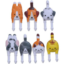 7pcs Cute Animal Food Picks Reusable Plastic Fruit Forks Mini Cartoon Puppy Dog Dessert Party Set