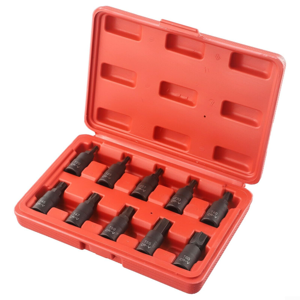 Hex Socket Set 10Piece, Chrome Vanadium Alloy, 3/8Inch Square Drive, For Manual Wrench And Boat, Fits 3/8Inch Ratchet 9094768731772