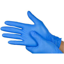 Box Of 100 Strong Quality Blue Medium Size Disposable Gloves Powder Vinyl Food Safe Multi Purpose