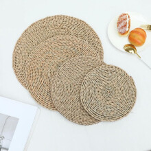 Round Woven Placemats 11cm Handmade Natural Water Hyacinth Heat Resistant Table Mats