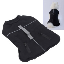 Wasserabweisender XL-Hundemantel Fleece-Jacke mit reflektierenden Streifen