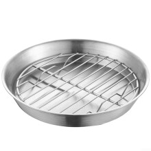 Stainless Steel Roasting Pan with Cooling Rack for Turkey Cake BBQ Baking 12.7x12.7x2.5cm