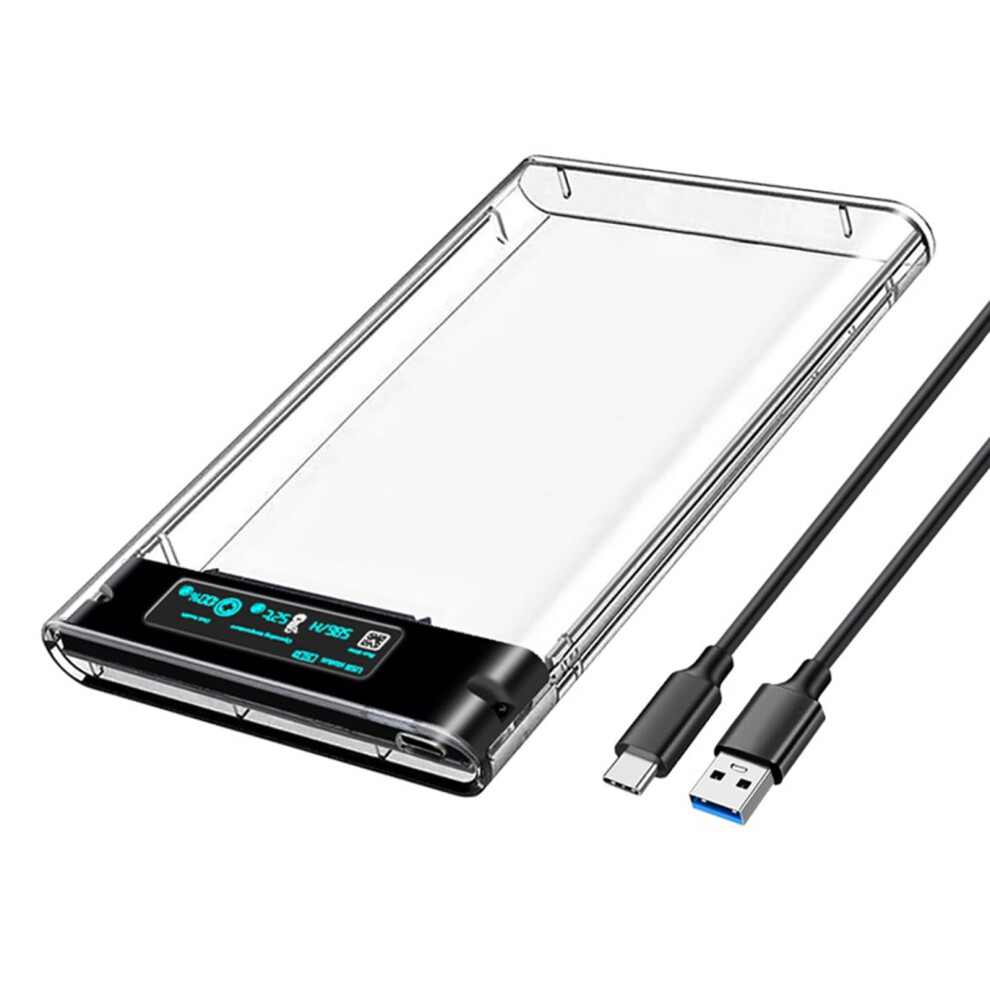 Usb 3.0 And Usb C 2.5 Inch Transparent Hard Drive Enclosure With Speed Data Transfer 9199774481359